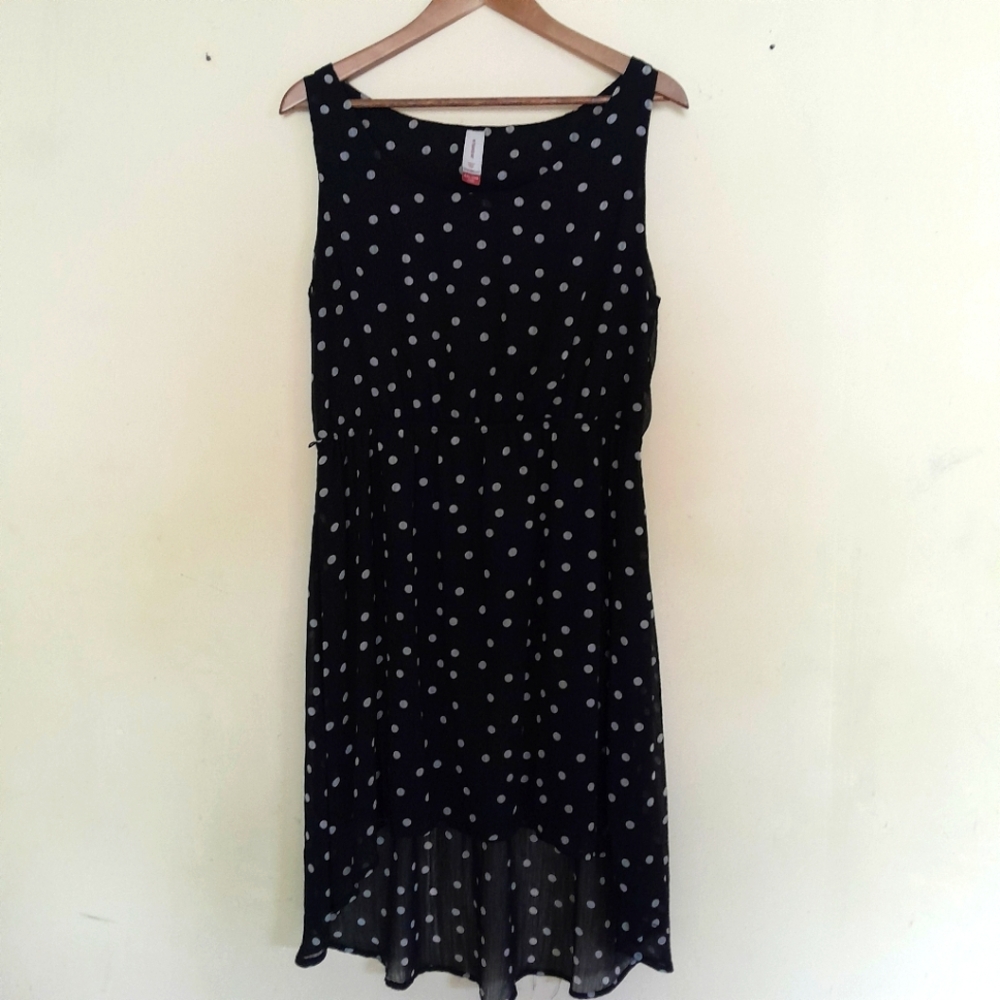 Black Polka Dot Sleeveless Dress SIZE XXL